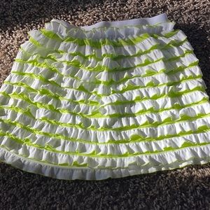 Homemade Lime Green Ruffled Elastic Skirt size 5